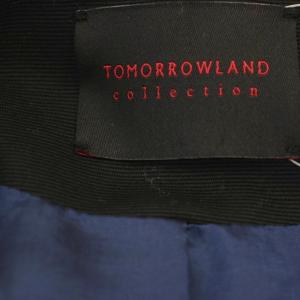 TOMORROWLAND collection 22AW ツイード ファーペプラムジレ ベスト チェック 36 黒 白 14-07-24-07351 /G