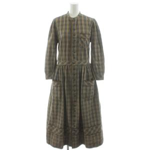 シャツワンピース ブラウン ライトブルー 282933722001