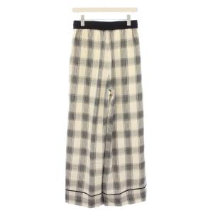 ADORE ジャガードチェックパンツ ワイド イージー タック ウエストゴム 38 白 ホワイト 黒 ブラック グレー
