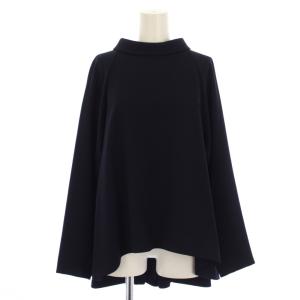 ドライジョーゼットブラウス シャツ プルオーバー 長袖 ストレッチ 無地 ワンカラー 38 紺 ネイビー