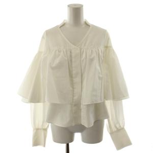 PETAL RUFFLE SHIRT シャツ ブラウス 長袖 フリル F 白 ホワイト 01320420160
