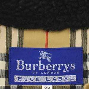Burberry's BLUE LABEL ナイロンジャケット ボア襟 ブルゾン 裏地ノバチェック 38 黒 ブラック FCF48-706 /G