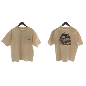 BILLABONG Tシャツ M タグ付き ベージュ 白 グレー 半袖 バックプリント /AU