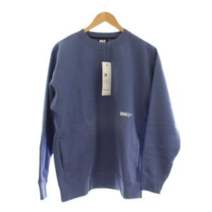 トレーナー S ブルー クルーネック 長袖 ロゴプリント /JP