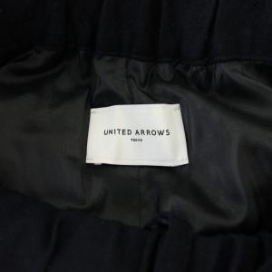 UNITED ARROWS パンツ ウール 36 ネイビー 無地 ゴムウエスト ワイドシルエット /JP