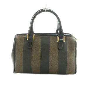 FENDI ペカン柄 ミニボストンバッグ ブラウン ブラック
