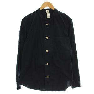 バンドカラーシャツ 長袖 シャツ M ネイビー 紺 /G