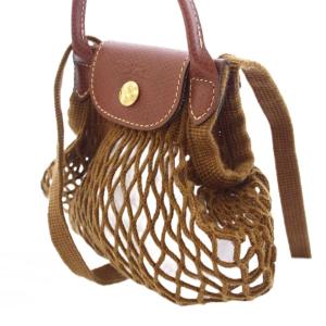 Longchamp ルプリアージュフィレ 2WAY ハンドバッグ ワンハンドル ショルダーバッグ メッシュ 編み込み ワンカラー