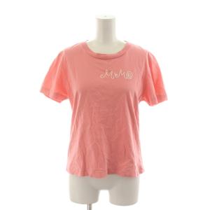 Tシャツ カットソー XS ピンク ロゴ刺繍 半袖 /RR