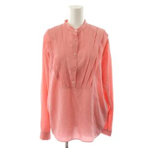 シャツ ブラウス 長袖 シフォン シルク 絹 36 ピンク /AN62