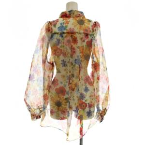 Lois CRAYON シースルー 花柄 シャツ サンプル品 ブラウス 長袖 パフスリーブ M マルチカラー /G