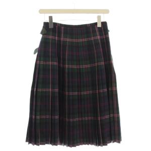 O'NEIL OF DUBLIN ロイスクレヨン ラップ プリーツスカート チェック柄 ウール ひざ丈 スカート GB12 緑 ピンク 124
