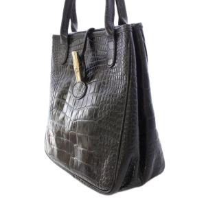 Longchamp ロゾ ハンドバッグ レザー 型押し ワンカラー 黒 ブラック /BB
