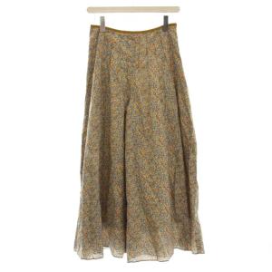 ワイドパンツ 花柄 M マスタード 12000991 /G