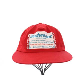 CHALLENGER HAROSHI Budweiser Cap ロゴプリントキャップ 帽子 赤 /KH