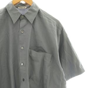 AURALEE WASHED FINX TWILL BIG HALF SLEEVED SHIRTS シャツ 3 グレー