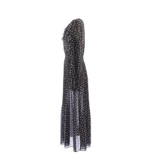 HANAE MORI CELFORD 25SS ハートモチーフプリントワンピース 長袖 ロング 36 黒 CWFO251110