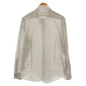 GUCCI シャツ ストライプ ワイシャツ 長袖 42 白 茶 /G