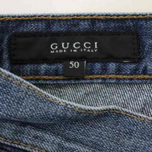 GUCCI デニムパンツ ボタンフライ ジーンズ 50 青 ブルー /G