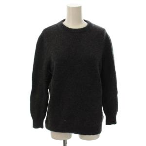 ニット セーター カシミヤ L グレー 無地 ラウンドネック 長袖 /JP