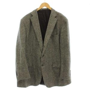 MOON生地 ウール テーラードジャケット ヘリンボーン ブレザー L相当 グレー 1126-259-2613