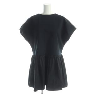 カットソー 44 黒 ブラック 半袖 切替 フレア /AP