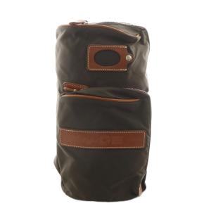 ボディバッグ ウエストバッグ ナイロン レザー 茶 ブラウン /AN8