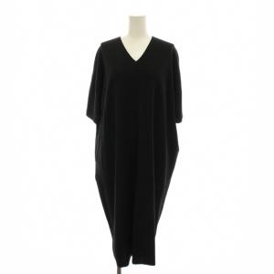 ワンピース ロング L 紺 ネイビー 無地 Vネック 半袖 OPCMBM0225 /YM