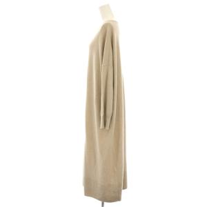 23区 ニットワンピース 薄手 ウール 大きいサイズ 44 ベージュ 無地 ウール カシミヤ混 長袖 ロング マキシ
