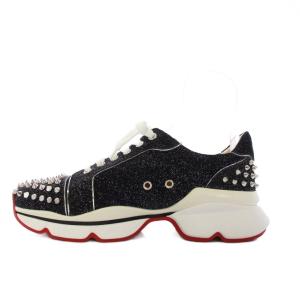 Christian Louboutin スパイク グリッター スニーカー 39 ブラック