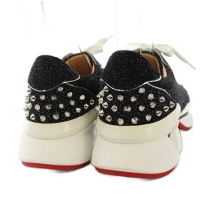 Christian Louboutin スパイク グリッター スニーカー 39 ブラック