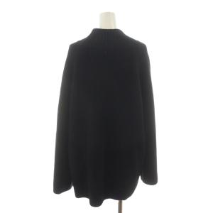 23区 リブニット セーター ウール 46 黒 ブラック 長袖 クルーネック ワイドスリーブ /RR