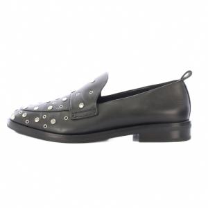 3.1 phillip lim ローファー スクエアトゥ ローヒール レザー スタッズ バイカラー 39 黒 ブラック /BB