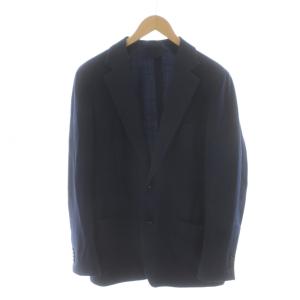 PILGRIM テーラードジャケット シングル ウール シルク混 絹 48 紺 ネイビー 61072107102