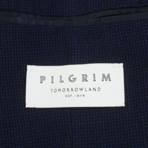TOMORROWLAND PILGRIM テーラードジャケット シングル ウール シルク混 絹 48 紺 ネイビー 61072107102