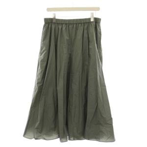 24SS ナイロンコットンタフタ フレアスカート ロング 大きいサイズ 46 カーキ SKWWCM0409