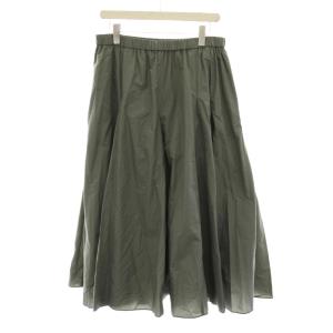 23区 24SS ナイロンコットンタフタ フレアスカート ロング 大きいサイズ 46 カーキ SKWWCM0409