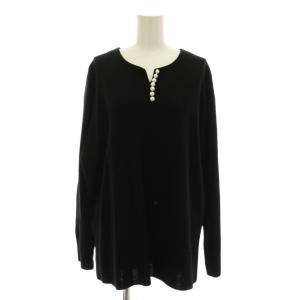 ニット セーター ウール 44 黒 ブラック 長袖 スリットネック パール装飾 KRWWNZ0651 /YM