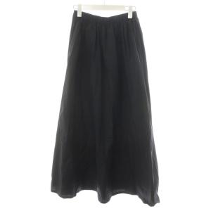 24SS pleasantly フレアスカート ロング コットン 36 黒 ブラック 24060500705010