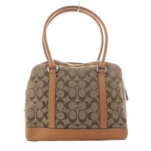 COACH シグネチャー ハンドバッグ ショルダーバッグ トートバッグ キャンバス レザー ベージュ 6097 /AN10