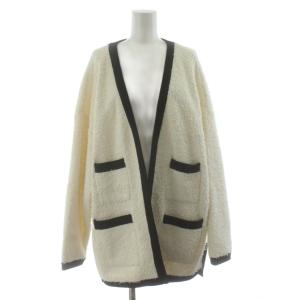 23AW ツィーディーニット ジャケット 38 ホワイト ブラック 531-3270713