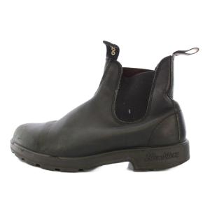 サイドゴアブーツ ショート 厚底 レザー 切替 ワンカラー 7 黒 ブラック /BB