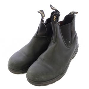 Blundstone サイドゴアブーツ ショート 厚底 レザー 切替 ワンカラー 7 黒 ブラック /BB