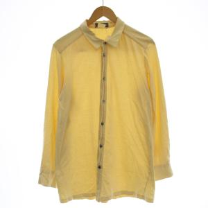 シャツ 長袖 Tシャツ生地 M 黄色 イエロー /G