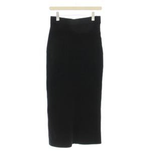 ニット タイトスカート ロング スカート スリット カシミヤ混 38 黒 ブラック 20-060-586-3070