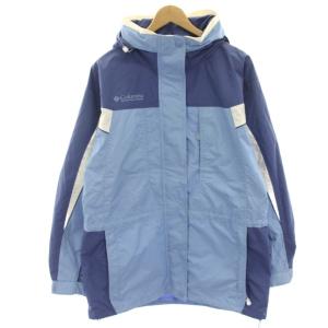 マウンテンパーカー ジャケット 上着 M 青 ブルー 水色 ライトブルー 切替デザイン ジップアップ /HN
