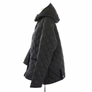 Traditional Weatherwear キルティングジャケット 中綿 アウター ショート丈 フード ワンカラー 38 黒 ブラック /BB