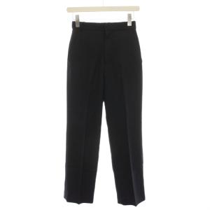 25SS ウォッシャブルツイルストレートパンツ スラックス 36 黒 ブラック 無地 25030912400010