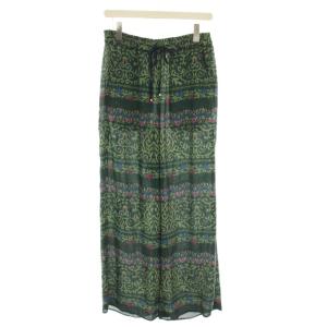 LA BOUCLE 24AW ぼかしプリントパンツ ワイド 総柄 38 グリーン 24030914377040