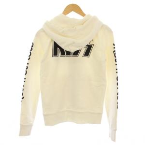 HYSTERIC GLAMOUR × KISS ジップアップパーカー ジャケット ロゴ プリント F 白 0161CF03 /BM